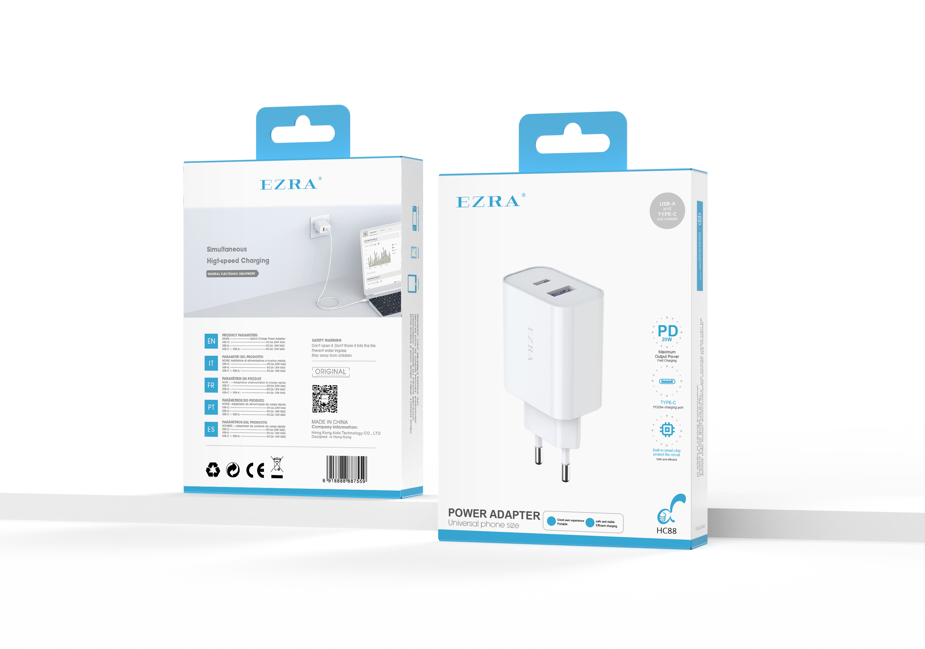 EZRA 3-in-1 wireless charging plug Fast charging bank iPhone smart device charger HC88 to absorb the charge thumbnail