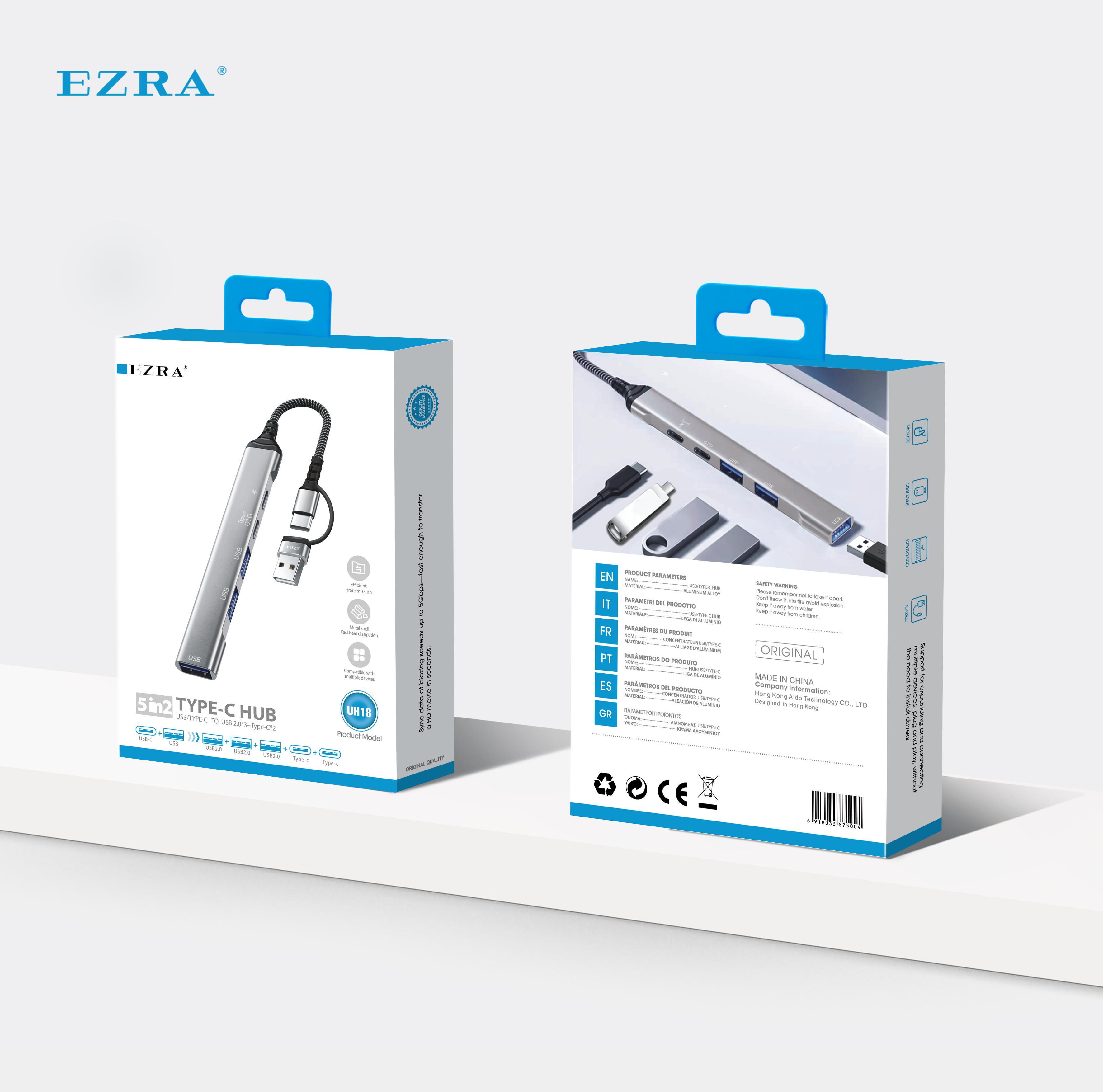 EZRA跨境USB HUB多功能高速数据传输拓展坞 高效USB拓展集线器UH18