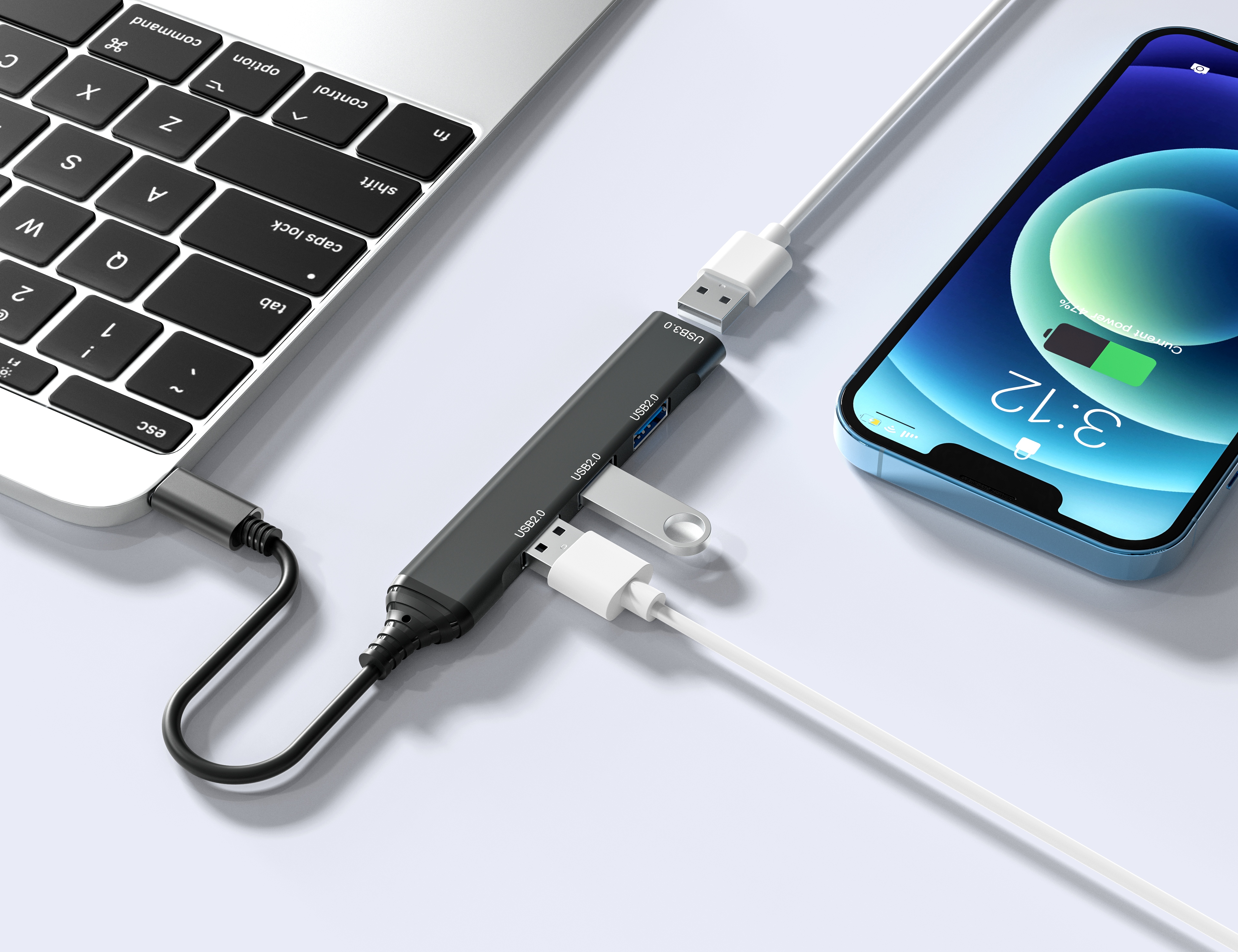 Ezra Cross-Border Multi-Functional Usb Hub Expansion Dock Hubuh10 High-Speed Data Transmission Portable Charging Multi-Interface Design Specification drawing