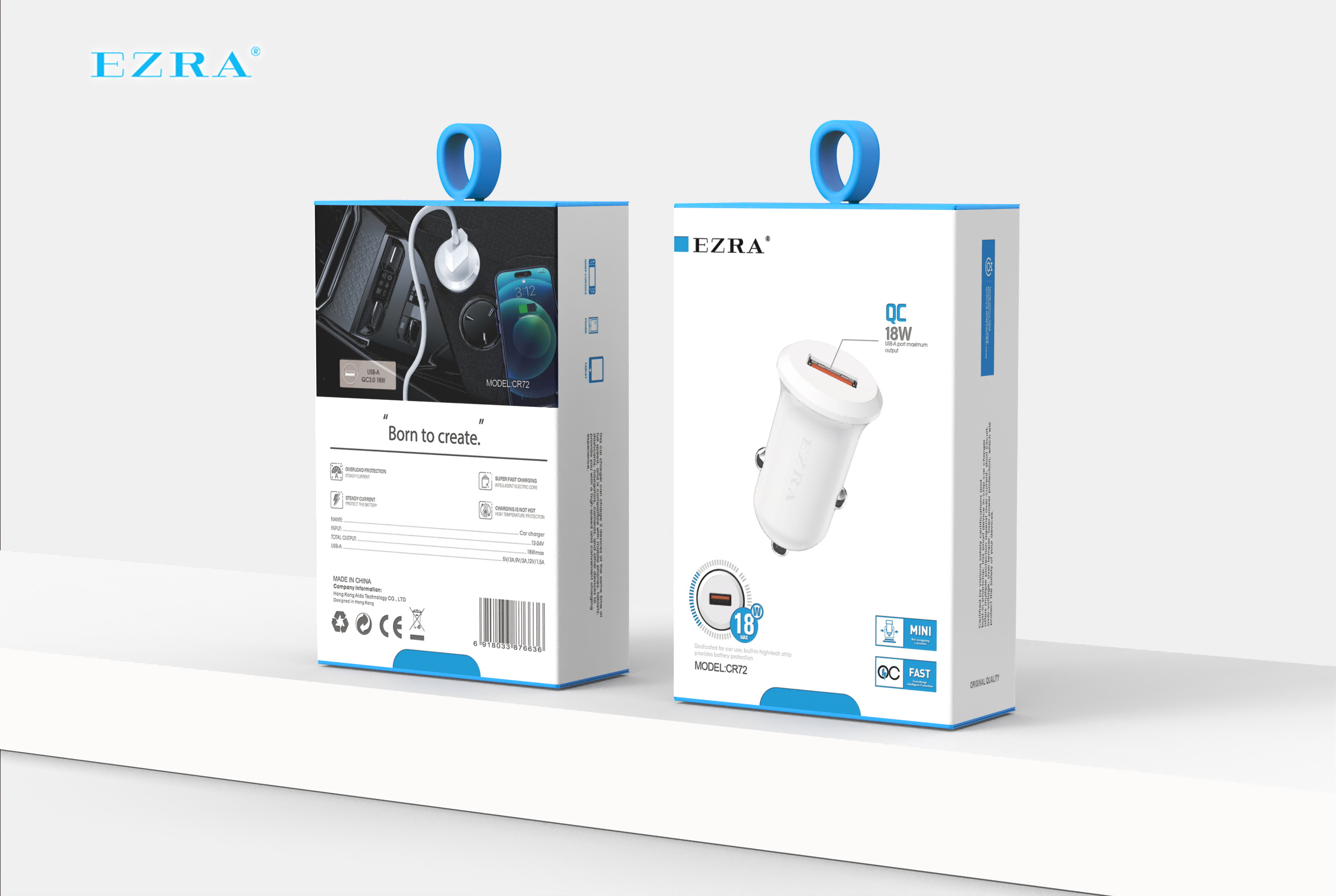 EZRA cross-border car fast charger USB/TYPE-C Audi rear charging module Clip CR72 car mobile phone charger