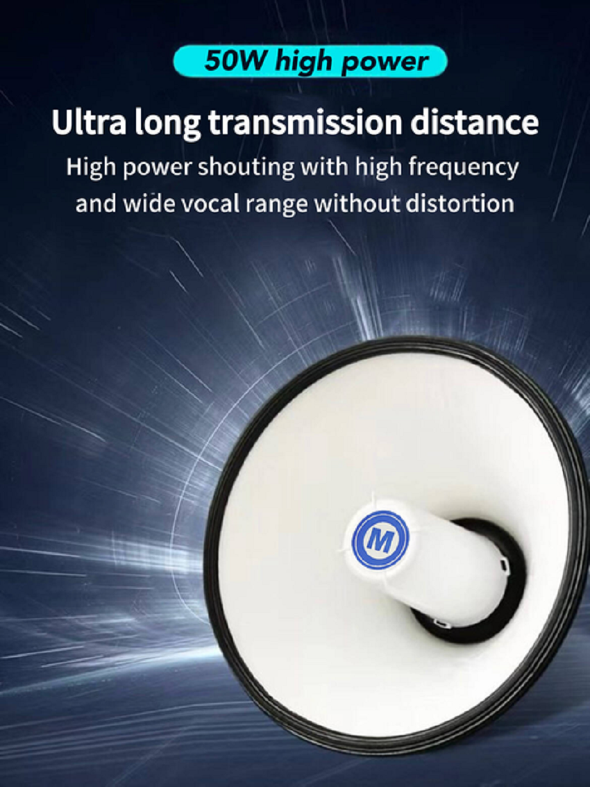 Bluetooth loudspeaker, high-pitched horn, loudspeaker, vending machine, recording loud, Bluetooth handheld street vending loudspeaker, 50W high-power handheld wireless loudspeaker, multi-functional loudspeaker, card-insertable Bluetooth promotional loudspeaker, loudspeaker Application Scenario
