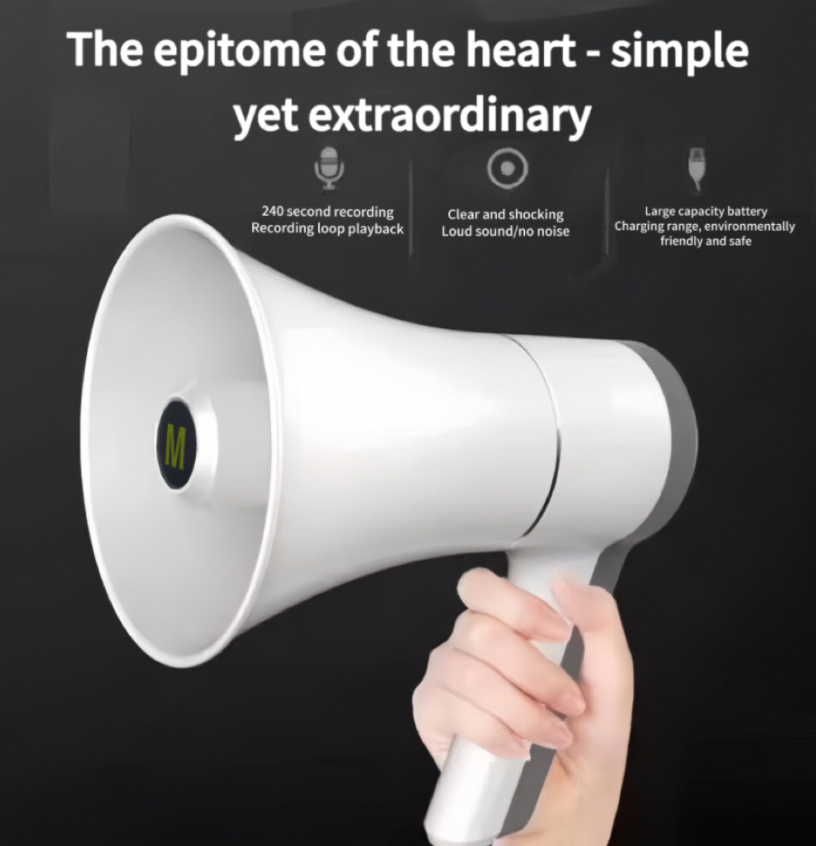 Bluetooth loudspeaker, high-pitched horn, loudspeaker, vending machine, recording loud, Bluetooth handheld street vending loudspeaker full figure