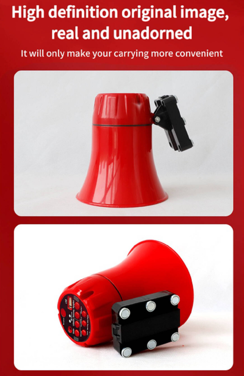 Bluetooth speaker, promotional horn, car roof, outdoor street stall promotion, hawking and Shouting device, portable loudspeaker, all-in-one machine, loudspeaker, high-pitched horn, loudspeaker, hawking machine, recording, street stall Shouting device Specification drawing
