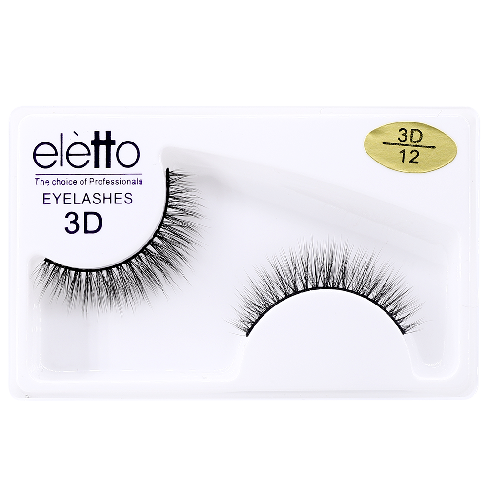 Hot False Eyelash Styles elètto strip eyelashes 3D Fiber #3D-12 thumbnail
