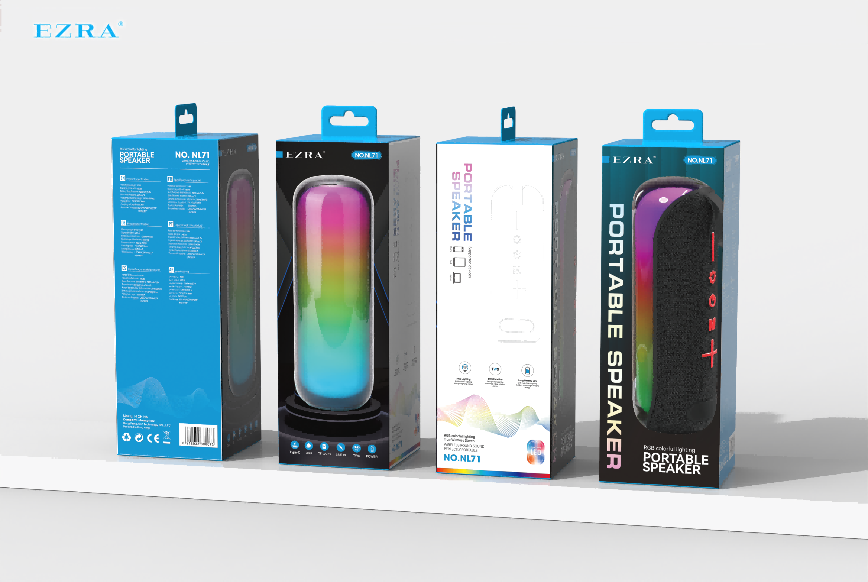 EZRA新款多功能蓝牙音箱NL71 便携户外音乐播放设备图