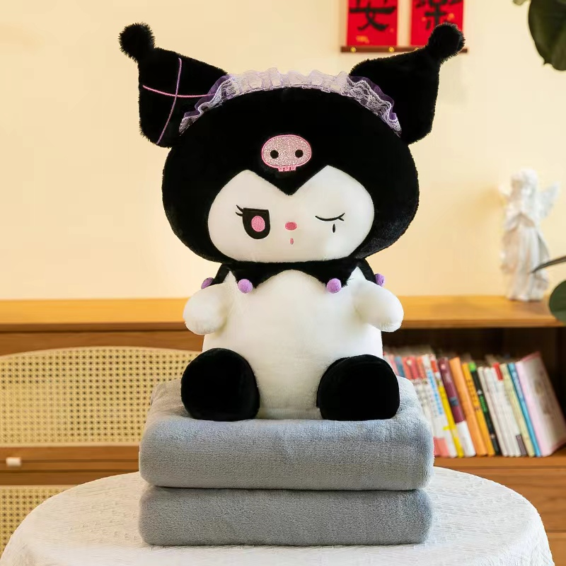 库洛米二合一卡通抱枕被子两用午睡毯子沙发抱枕靠垫kt猫空调被毛绒玩具抱枕详情6