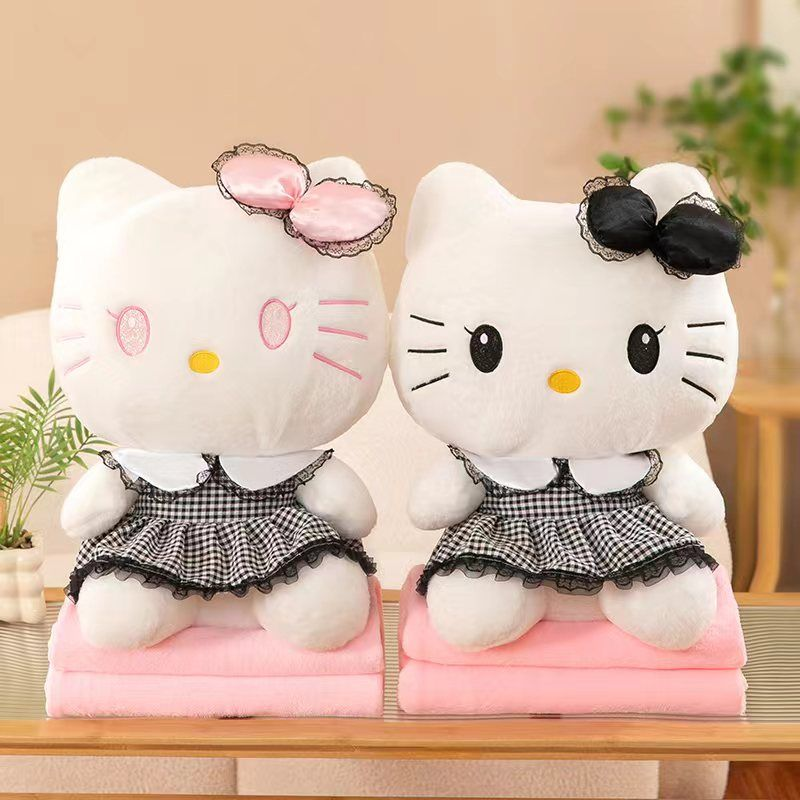 库洛米二合一卡通抱枕被子两用午睡毯子沙发抱枕靠垫kt猫空调被毛绒玩具抱枕详情9