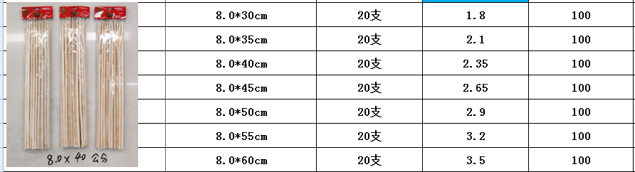 8.0*30cm,每袋20支,小圆棒竹棒圆棍竹子竹棒竹签细竹棍户外园林烧烤竹签烧烤签烧烤烧烤签详情12