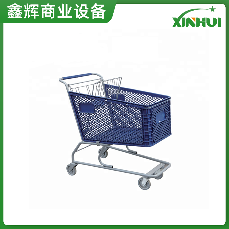 供应200L塑料购物手推车 新款塑料购物车 商城塑料手推车厂家直销