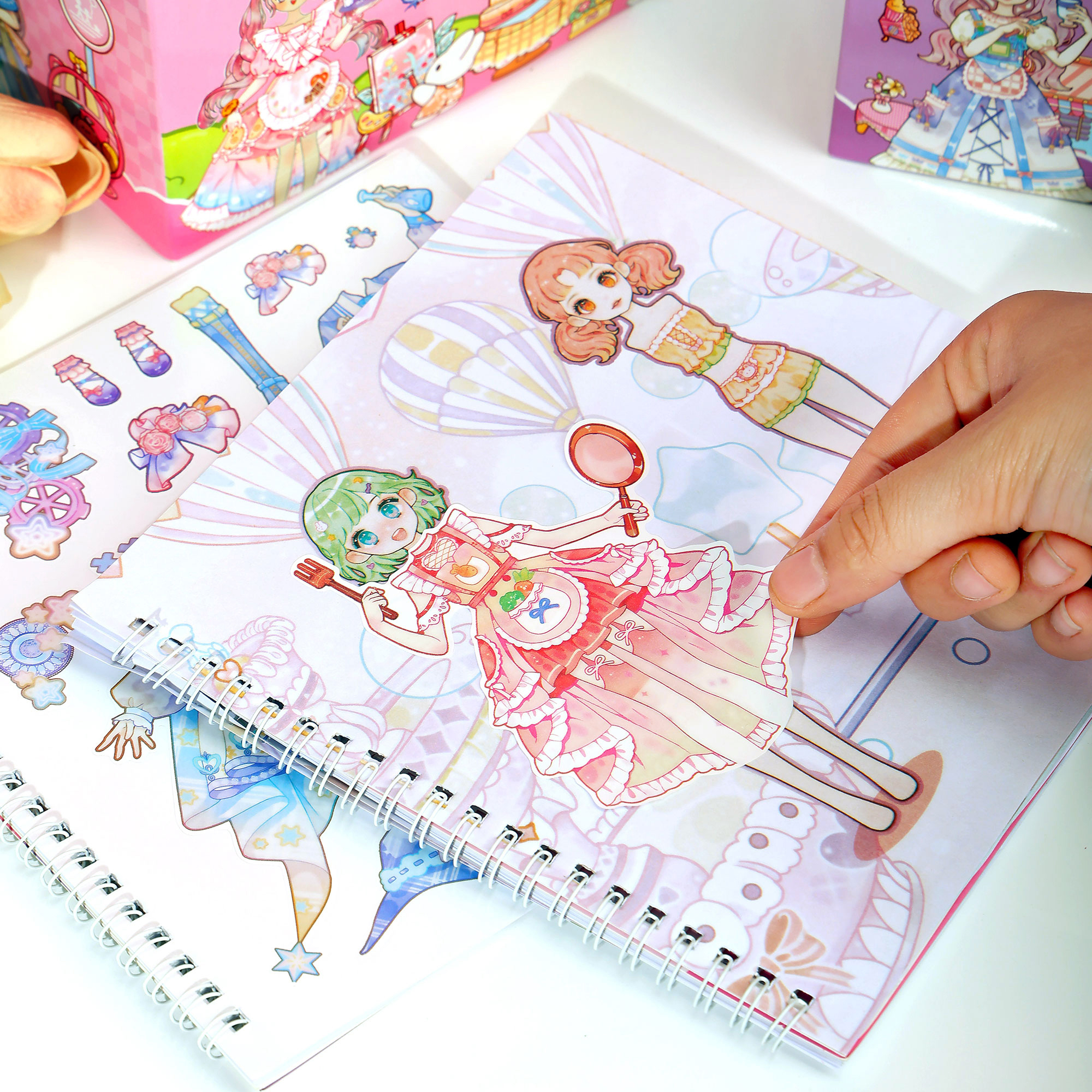 Cartoon Dress-up Quiet Book Coloring Set, Girl Dress-up Quiet Book Handmade DIY Coloring Dress-up set pic 10