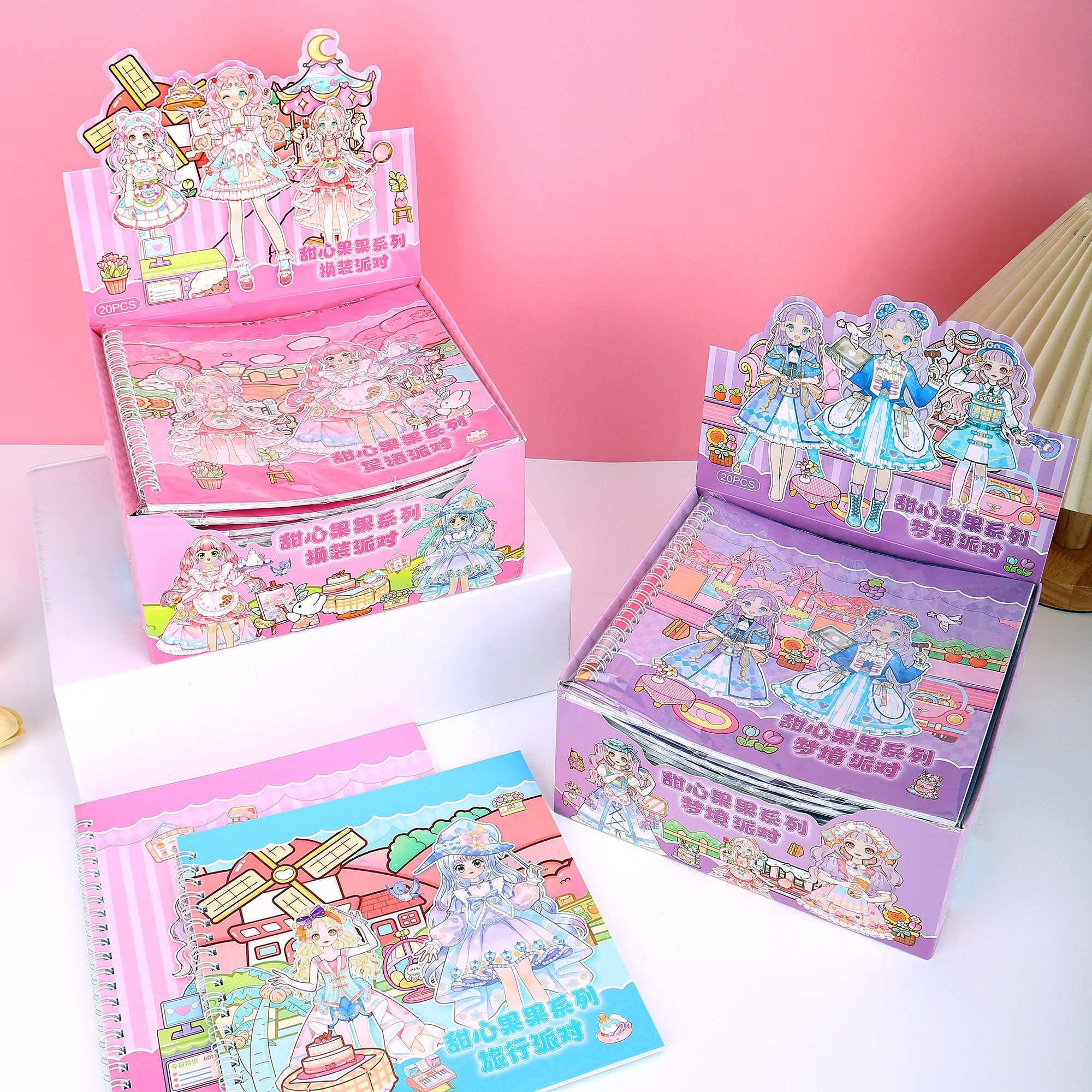 Cartoon Dress-up Quiet Book Coloring Set, Girl Dress-up Quiet Book Handmade DIY Coloring Dress-up set pic 3