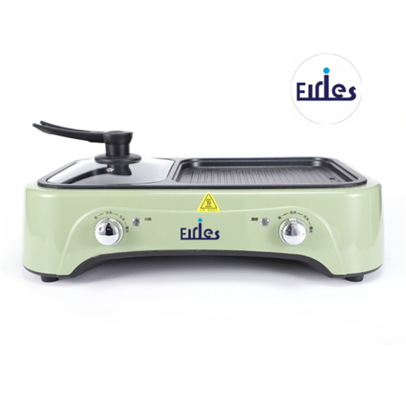 Multi-functional small space electric Korean-style smokeless dormitory hot pot and barbecue all-in-one pot electric barbecue grill Item Picture