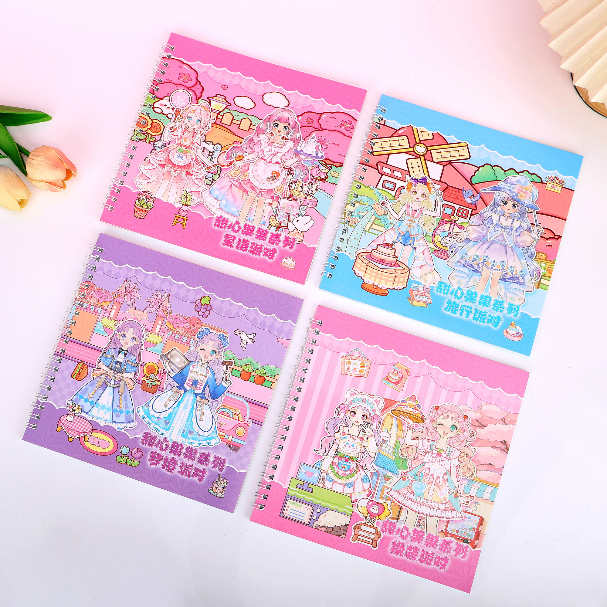 Cartoon Dress-up Quiet Book Coloring Set, Girl Dress-up Quiet Book Handmade DIY Coloring Dress-up set details Picture