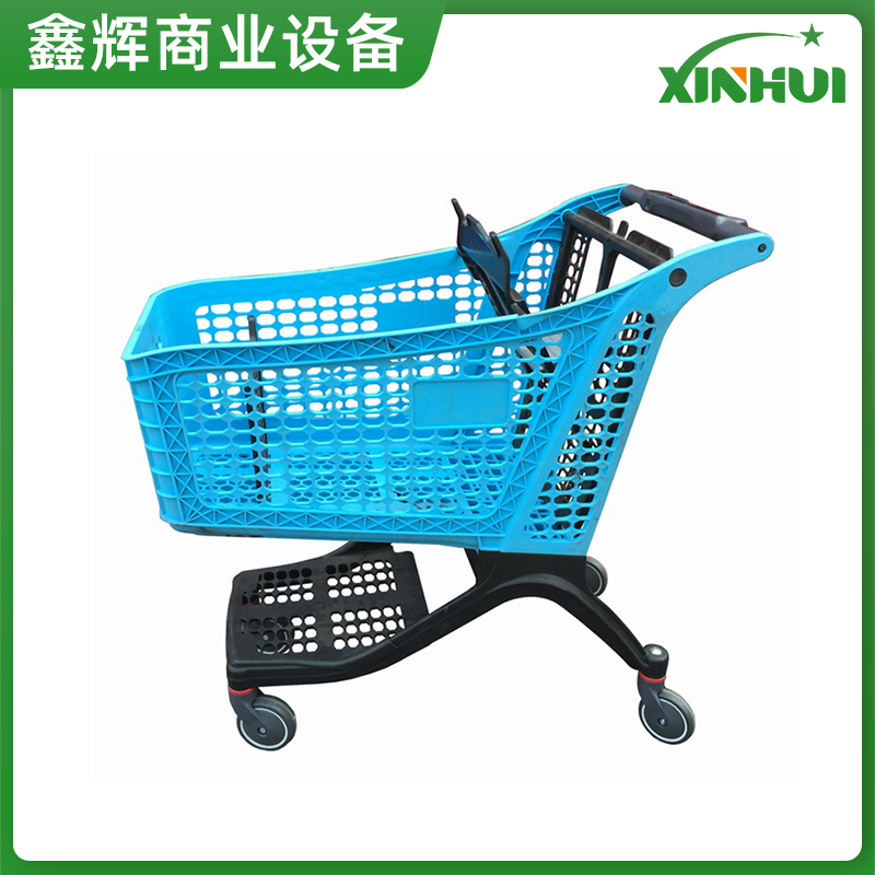 供应100L全塑料手推车 新款塑料手推车 商场塑料购物车 厂家直销