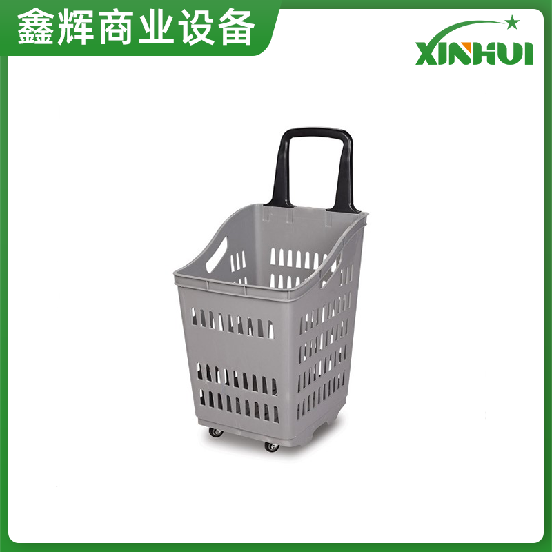 Wholesale large shopping mall shopping baskets 70L large capacity trolley baskets, four-wheel plastic shopping baskets, plastic baskets direct sales