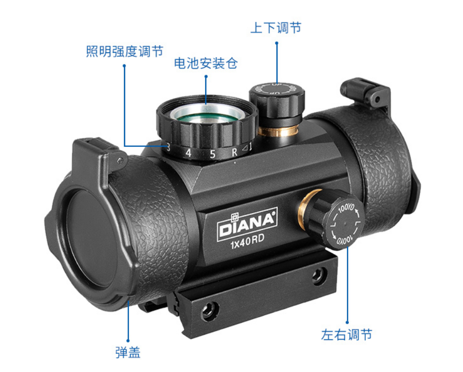 戴安娜DIANA 1×40红点瞄准镜大视野内红点全息手调版内红点瞄准器详情5