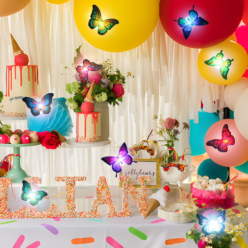 Luminous butterfly self-adhesive party and gathering wall stickers, flashing base, diy decorative butterfly, luminous butterfly Specification image