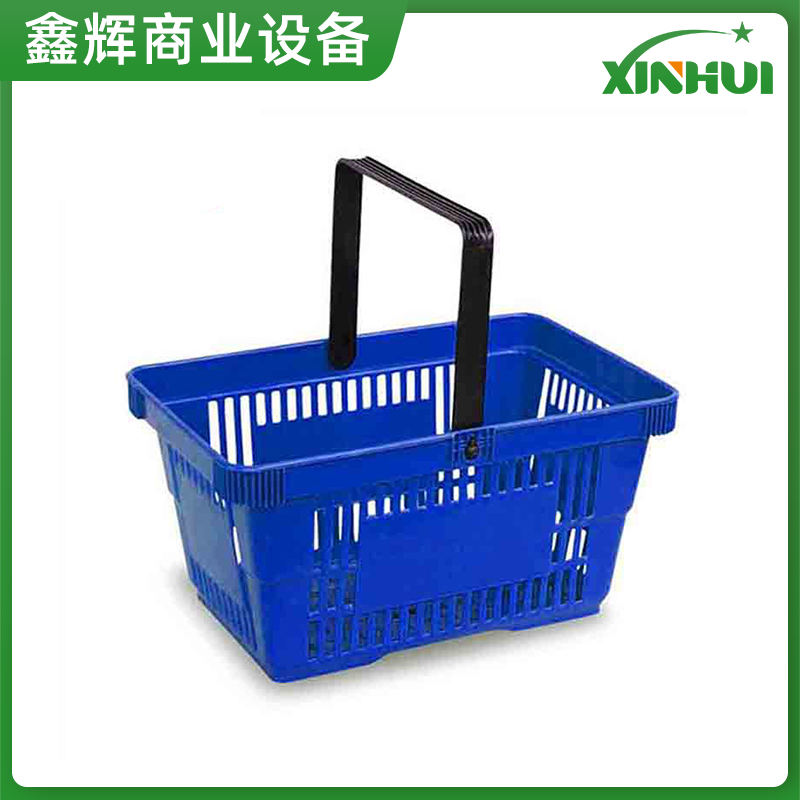 供应超市单手柄购物篮 便利店商城塑料篮 商场超市购物篮厂家直销