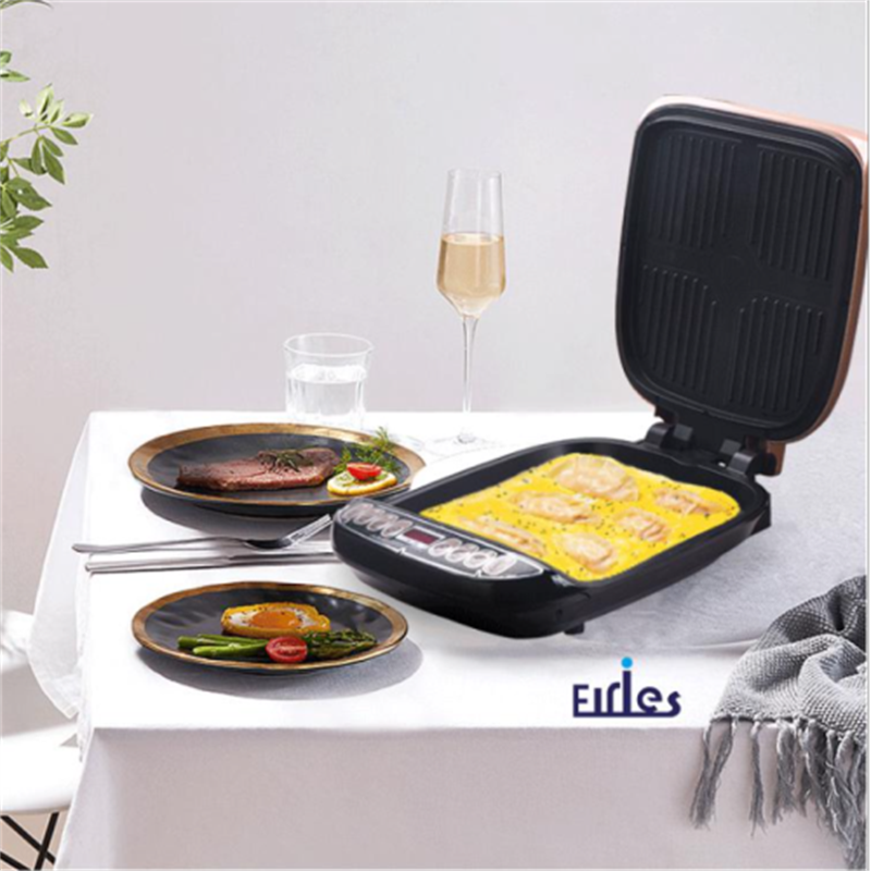 A double-sided electric griddle, a kitchen appliance that deepens heating, is a household multi-functional grilling and baking machine that integrates pancakes and pancakes details Picture