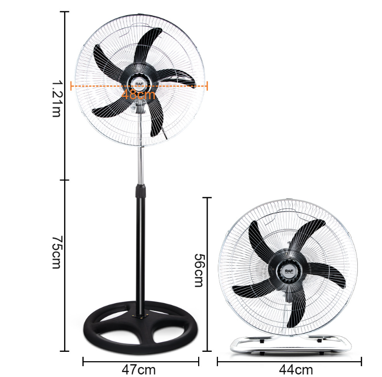 RAF Cross-border European standard electric fan, three-in-one household floor fan, circulating fan, vertical floor fan, turbine 3-blade electric fan pic 2