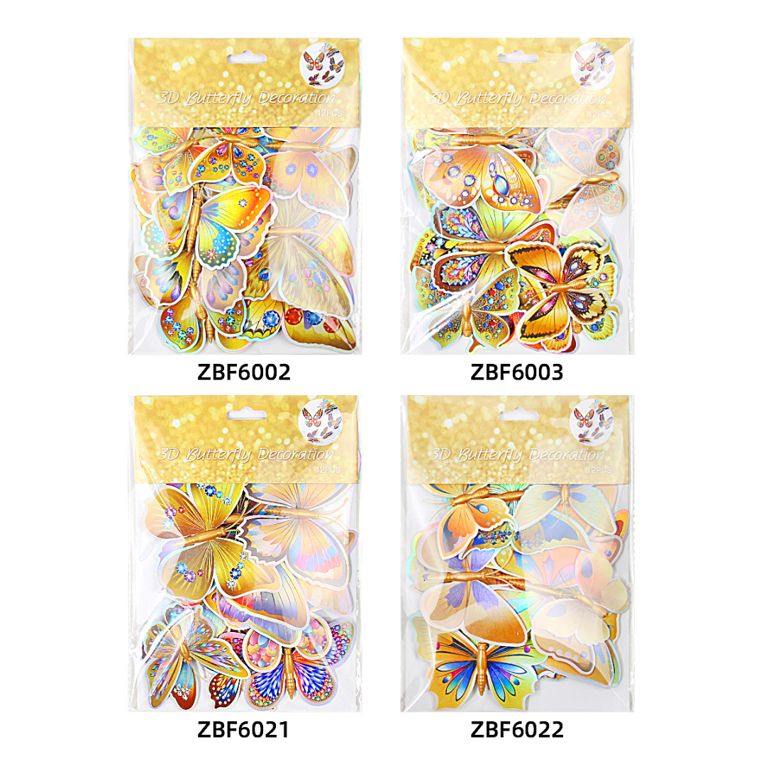 Double-layer simulated butterfly magnetic attraction 3D stereoscopic garden butterfly decoration for living room, bedroom and home decoration, magnetic butterfly
