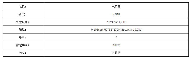 RAF跨境欧规电风扇三合一家用落地扇循环扇立式地扇涡轮3叶电扇 R.918详情3