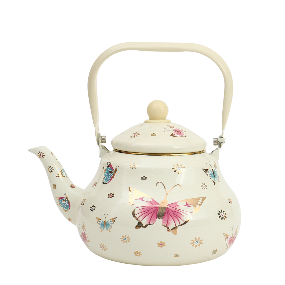 New enamel teapot, quick water boiling and tea brewing, lemon design custom water kettle, 1.5/2/2.5L high-quality enamel water kettle