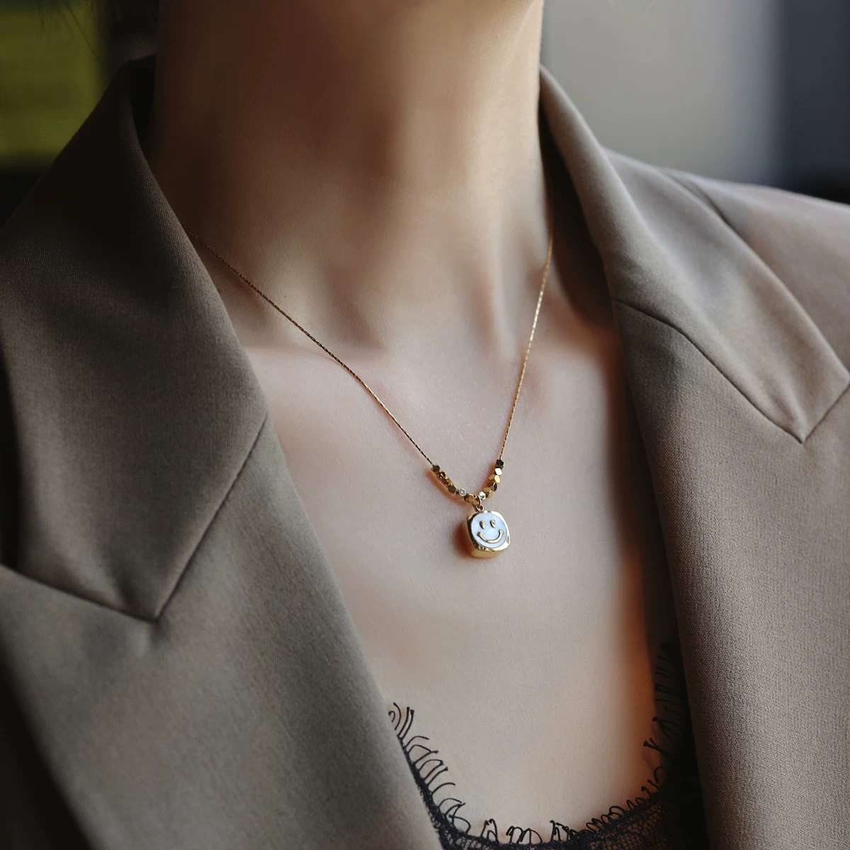 欧美风格珍珠项链 银饰饰品 优雅珍珠项饰 简约时尚颈链女士首饰 钛钢项链 梦菲妮详情图2