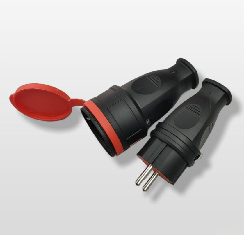 电工产品公母插铜件，母插带盖子，PC材质细节图