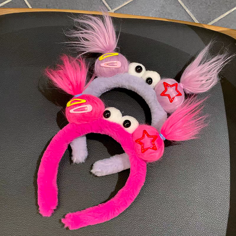 网红款炸毛发箍女孩个性搞怪头饰创意百搭洗脸压碎发头箍丑萌发卡