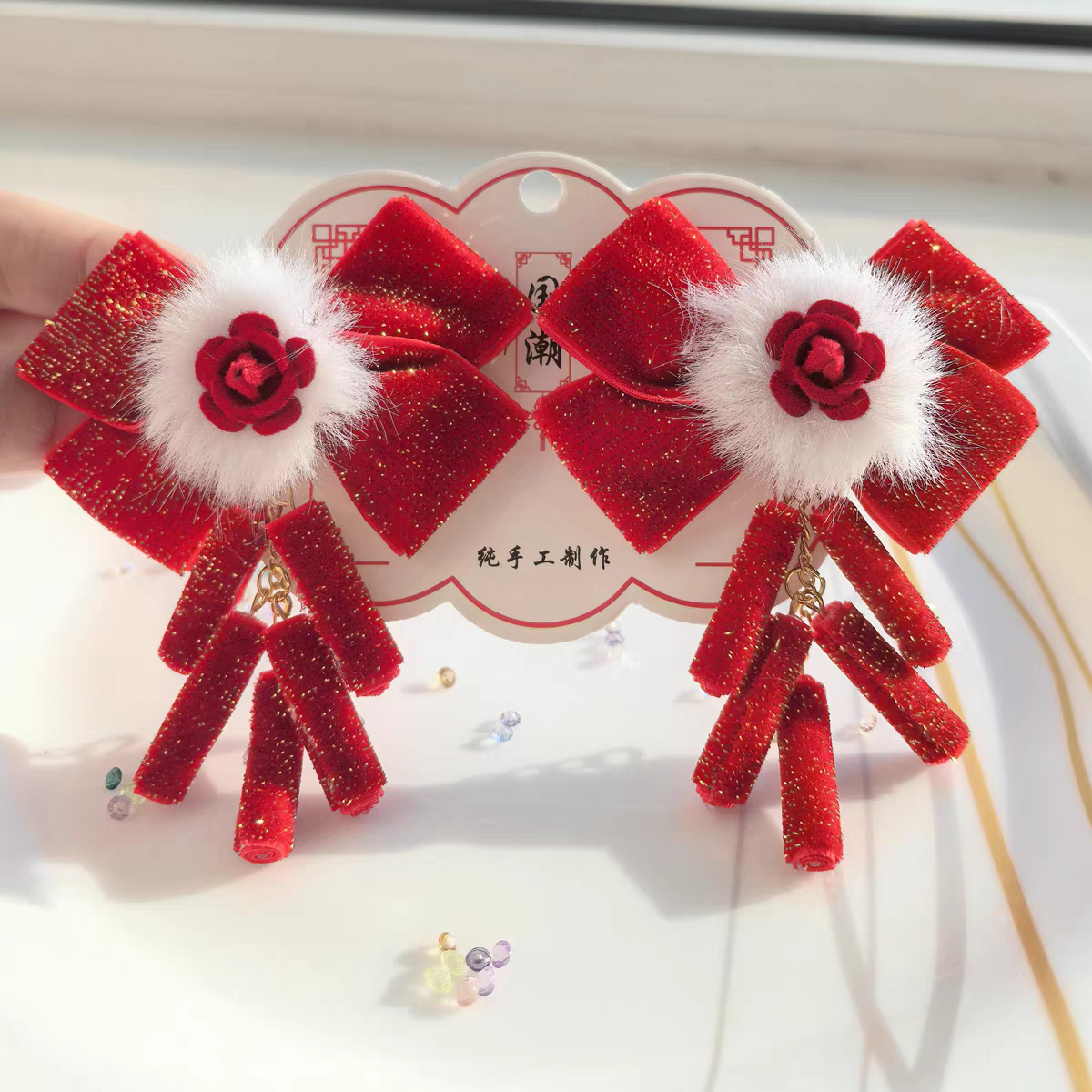2025 New Year Hairpins, ancient-style Hanfu headwear, New Year Strawberry Rabbit Hairpins, creative hairpin accessories, hair accessories, National Trend series Specification image