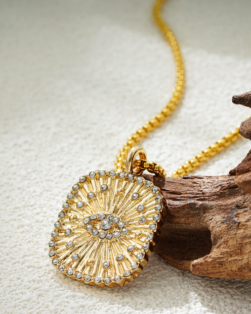 欧美跨境不锈钢恶魔之眼镶钻彩色滴油项链 潮流 INS 