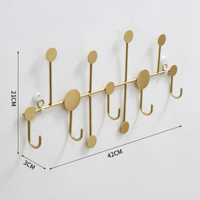 免打孔家用挂衣架门口玄关收纳架钥匙架服装店试衣间衣帽挂钩详情2