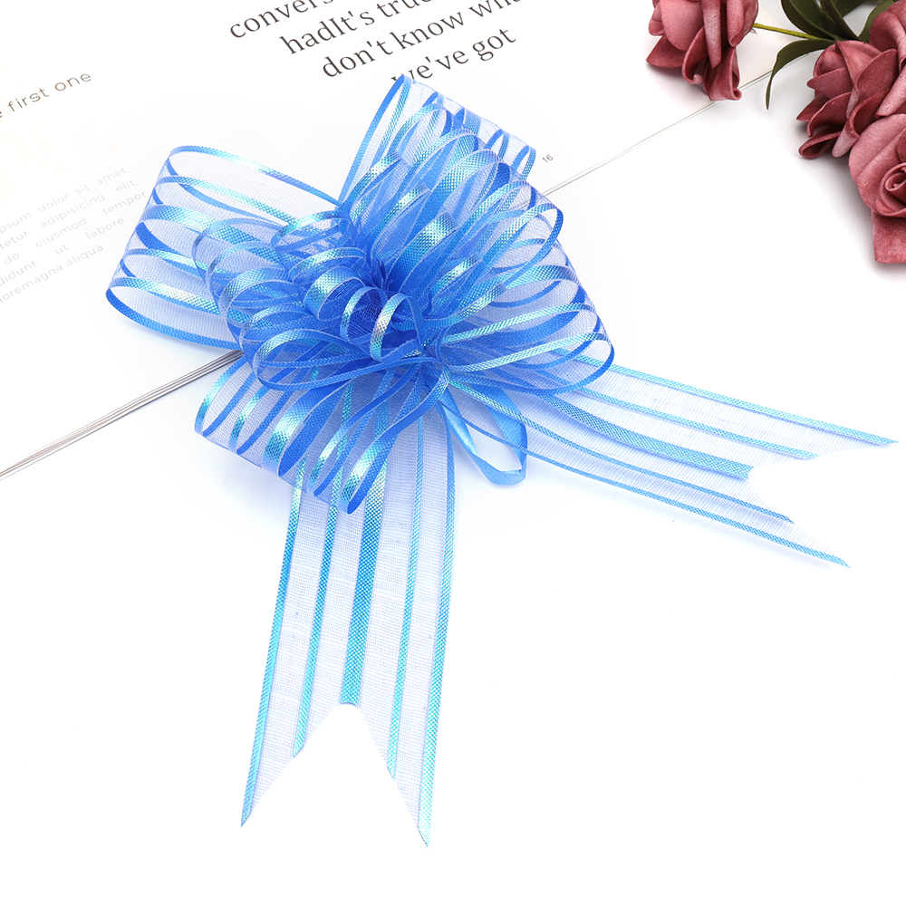 50雪纱丝绸拉花婚车婚房装饰，5线纱拉花，礼品盒装饰拉花拉花，节日庆典装饰，花束包装白底实物图