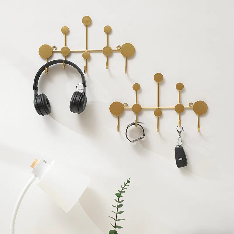 免打孔家用挂衣架门口玄关收纳架钥匙架服装店试衣间衣帽挂钩产品图