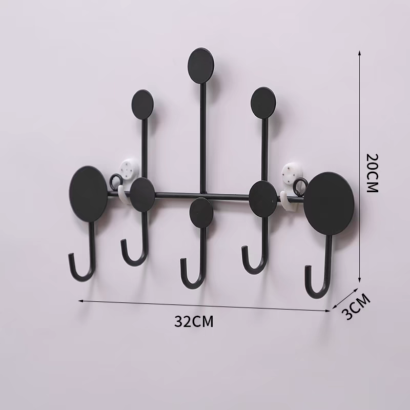 免打孔家用挂衣架门口玄关收纳架钥匙架服装店试衣间衣帽挂钩详情3