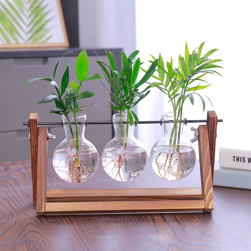 桌面木架水培花瓶