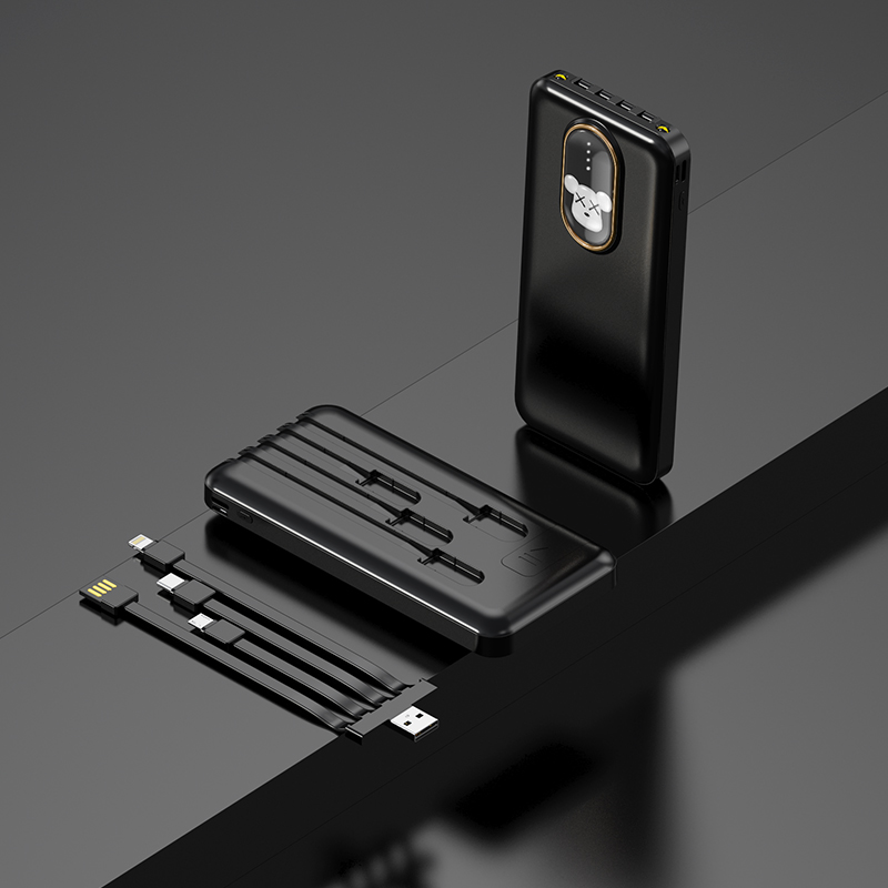 The new portable, compact and large-capacity power bank with built-in cable fast charging details Picture