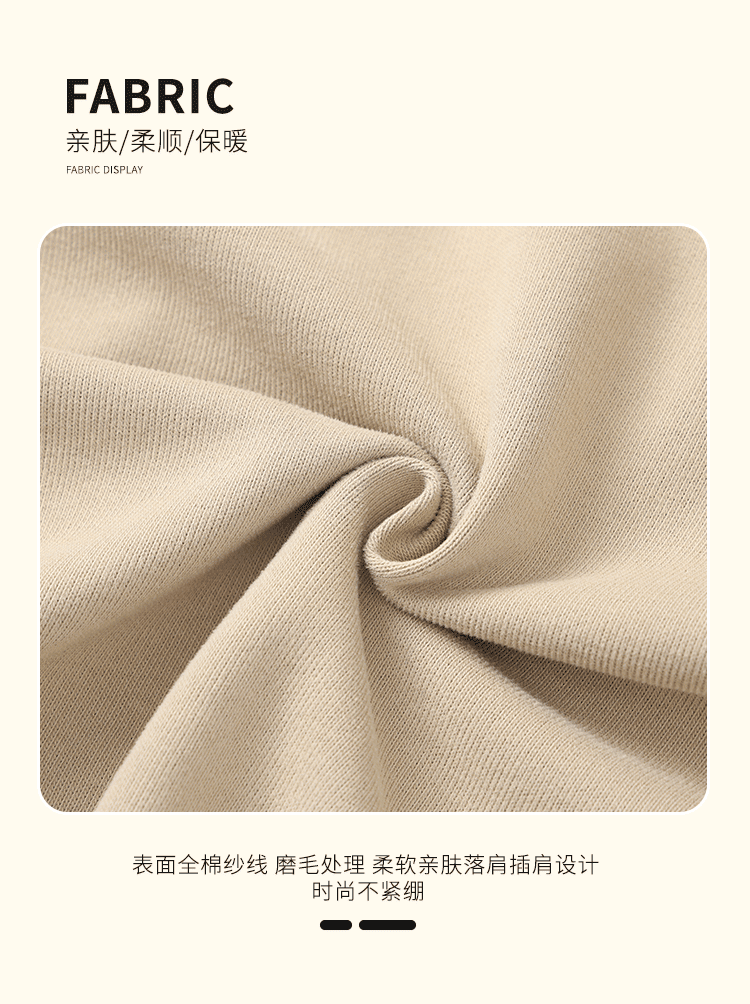 春秋新款宽松舒适棉薄款落肩圆领卫衣DX-D9903详情2
