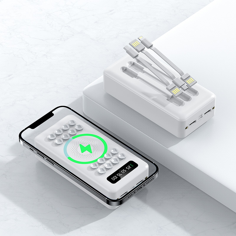 Detachable built-in cable Octopus washing dish wireless charging power bank Specification drawing