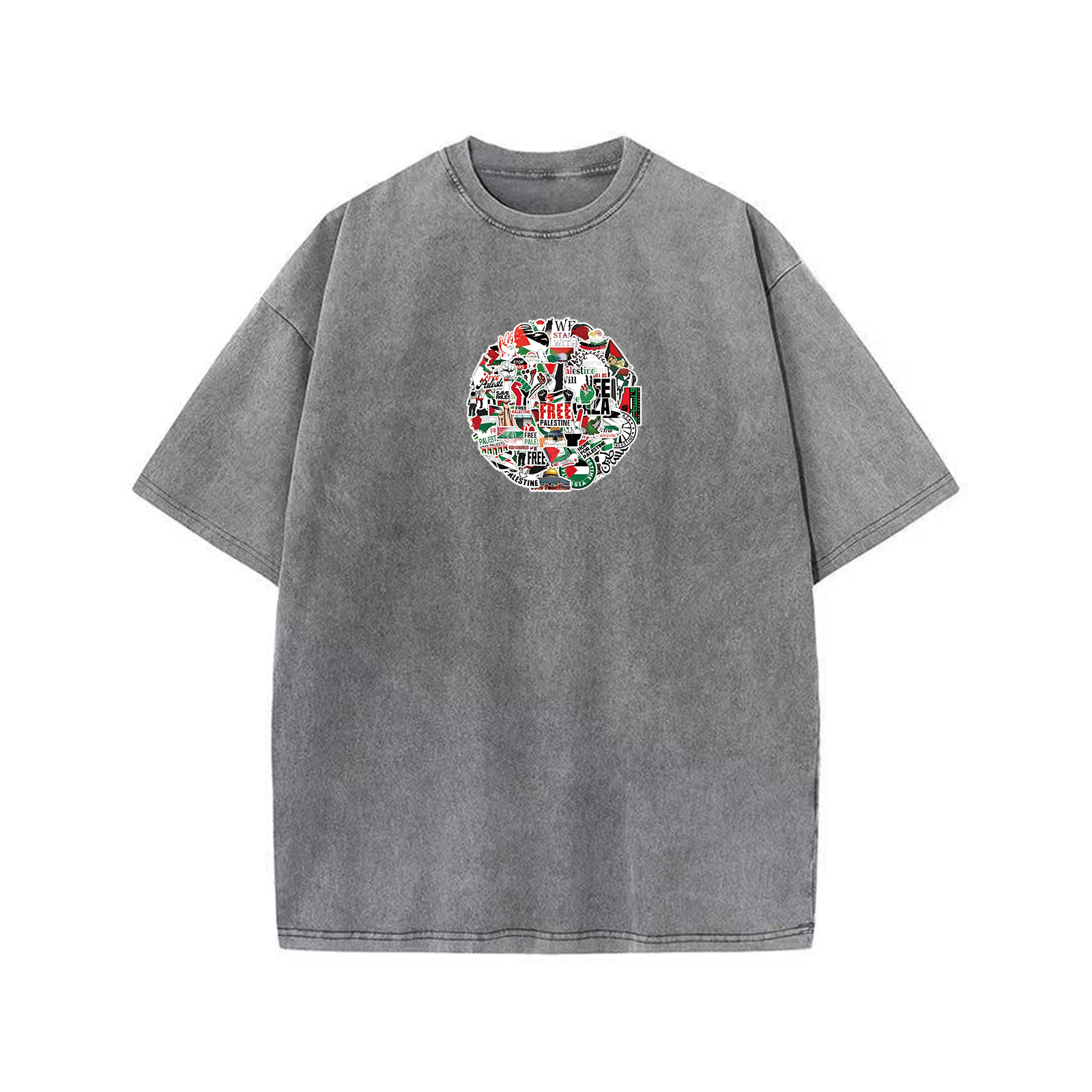 跨境水洗棉圆领衫T-Shirt男士短袖复古美式风格潮流启发详情4