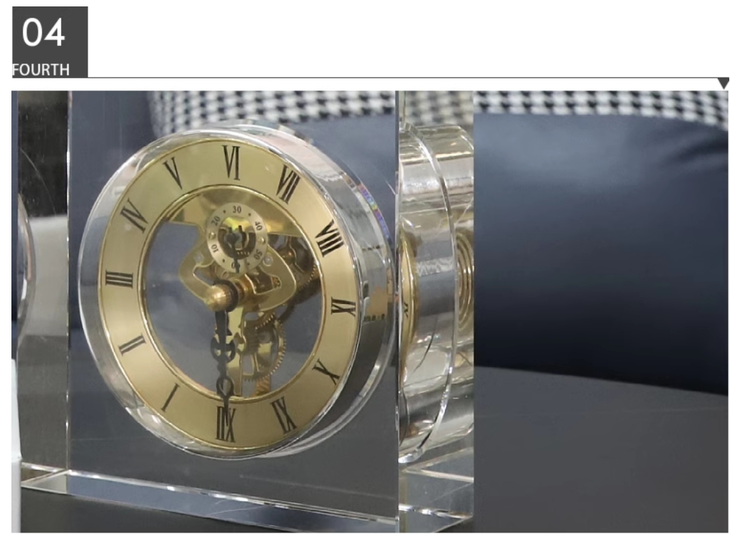 Light luxury crystal sitting clock, clock table ornaments, living room entrance, bookcase, TV cabinet, model room decoration, home soft furnishings pic 5
