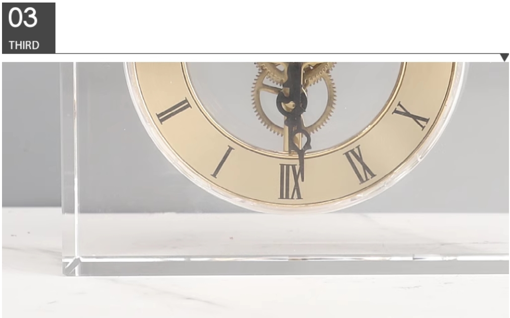 Light luxury crystal sitting clock, clock table ornaments, living room entrance, bookcase, TV cabinet, model room decoration, home soft furnishings pic 4