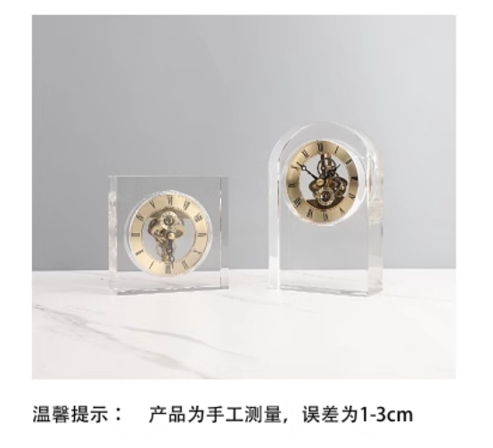 Light luxury crystal sitting clock, clock table ornaments, living room entrance, bookcase, TV cabinet, model room decoration, home soft furnishings pic 8