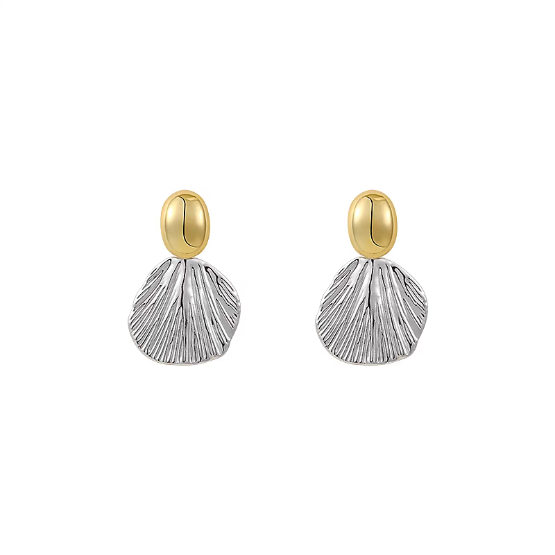 Metal shell textura pendientes niche único de alta calidad sentido orejeras mujer otoño invierno 2025 nuevo estilo explosiva temperamento pendientes cordón color Application Scenario
