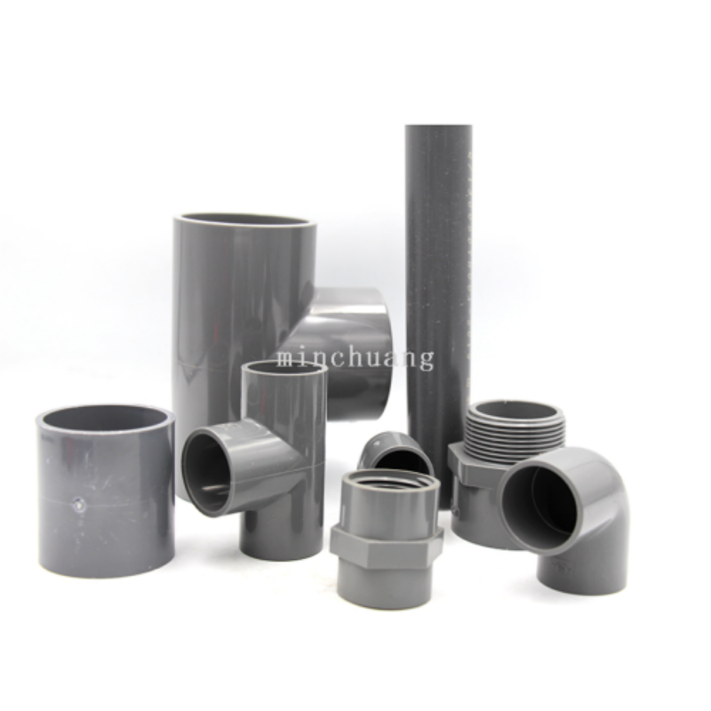 浅灰色UPVC配件45° 90°工业用弯头PN16产品图