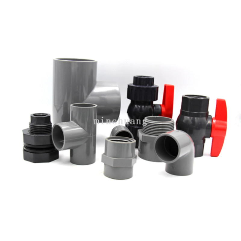 浅灰色UPVC配件45° 90°工业用弯头PN16图