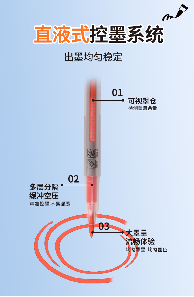 直液式丙烯马克笔软头儿童美术不透色可叠色水彩笔可洗笔芯彩色详情2