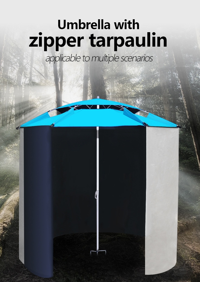 Outdoor Umbrella Umbrella with Zippered Curtain 详情1