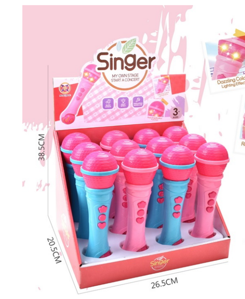 Children's cartoon fun singing home amplification microphone toy baby little host imitation real plastic microphone Item Picture